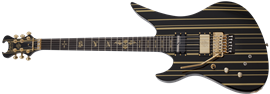Schecter DIAMOND SERIES Synyster Custom-S Black with Gold Stripes Left Handed   6-String Electric   Guitar 2022